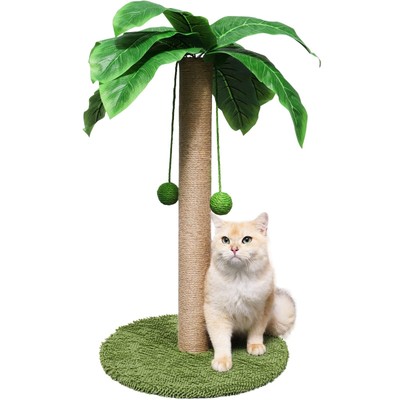 Cat Scratching Post, Cat Coconut Palm Tree for Indoor Kittens with Natural Si...