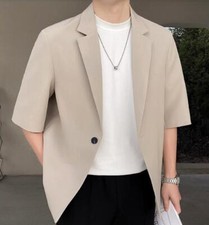 Men's Autumn Korean version Fashion Lapel Short Sleeve Leisure Youth Suit Coats