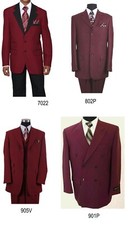 New Men's Classic Fashion suits Color Burgundy Size 38R 60L