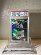 JASSON DOMINGUEZ ROOKIE CARD 2020 BOWMAN CHR. GREEN REFRACTOR 60/99 PSA 10 POP-4