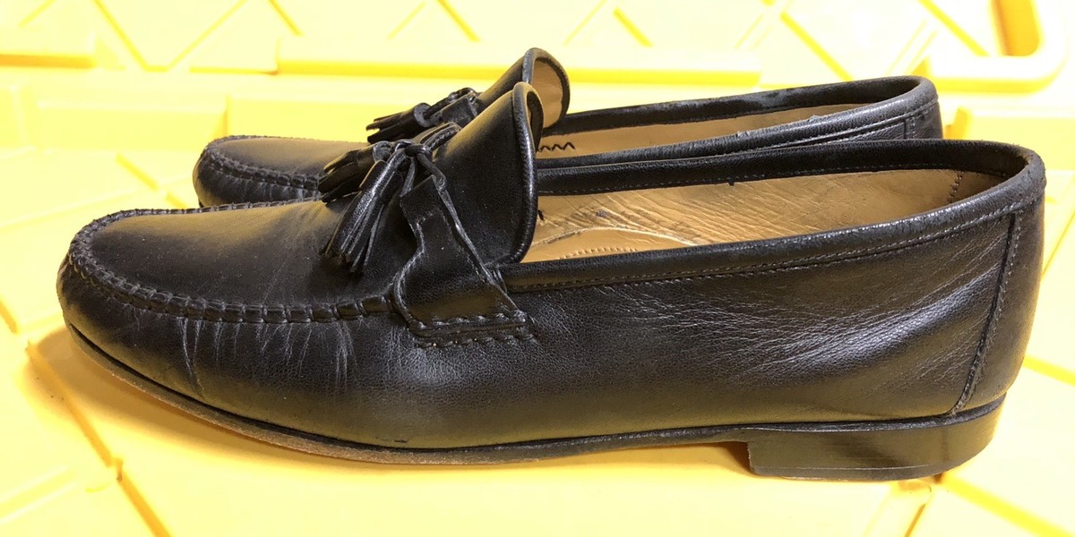Allen Edmonds URBINO Italian Tassel Loafers Black Leather 