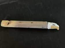 VTG Folk Art Hand Carved Wood Eagle Head Whistle