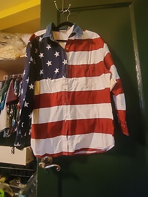 Quizz New York Stars 'n Stripes Red, White&Blue Long Slv  Shirt Women s 20 NWT