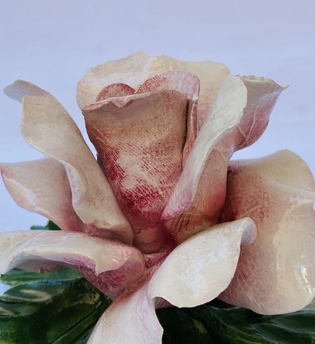Vintage Capodimonte rosa Rose Kerzenhalter Figur Handarbeit Italien, SIEHE BILDER - Bild 2 von 12