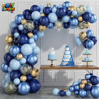Luftballons Girlande Blau Gold 133 StüCk Konfetti Ballons Geburtstagsdeko Junge