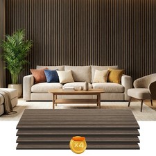 Homcom 4 Pack Acoustic Wall Panels, 47" x 24" Wood Wall Panels, Walnut