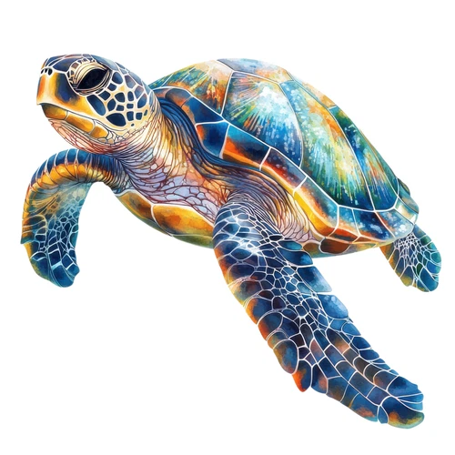 Sea Turtle Reptile Safari Zoo Animal Self Adhesive Sticker