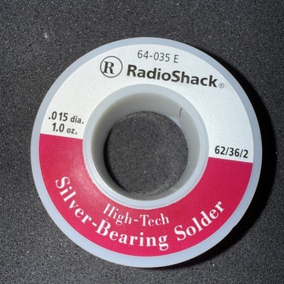 1 Roll 62/36/2  Radio Shack Silver Bearing Solder 64-035E 1.5oz Tin/Lead/Silver