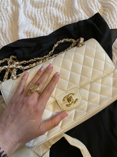 CHANEL Classic Flap  white Leather