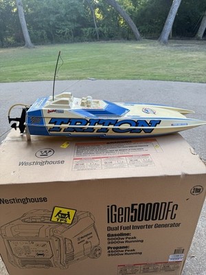 VINTAGE Academy Triton Catamaran RC WITH VINTAGE NOVAK ESC 14.4v BOAT MUST SEE!!