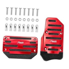 2pcs Non-slip Car Pedal Covers Sturdy Aluminum Alloy Auto Gas And Brake Red