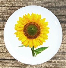SUNFLOWER WHITE CERAMIC KITCHEN CABINET DRESSER KNOB DECOR