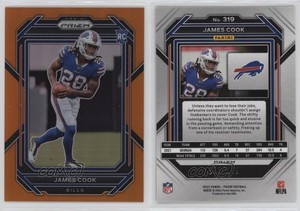 2022 Panini Prizm Rookies Orange Prizm /249 James Cook #319 Rookie RC
