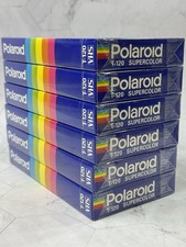 New Sealed Lot of 6 Polaroid T-120 Supercolor Plus VHS Blank Tapes 1993 Vintage