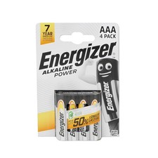 Energizer Alkaline Power, Pack of 4 AAA Batteries, Long Life for Daily Use, S...