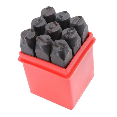 9pc 8mm 5/16'' Number Letter Punch Set Carbon Steel Punches