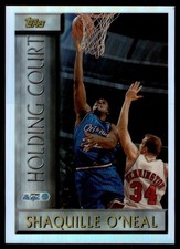 1995-96 Topps Basketball SHAQUILLE ONEAL Refractor Holding Court Orlando Magic