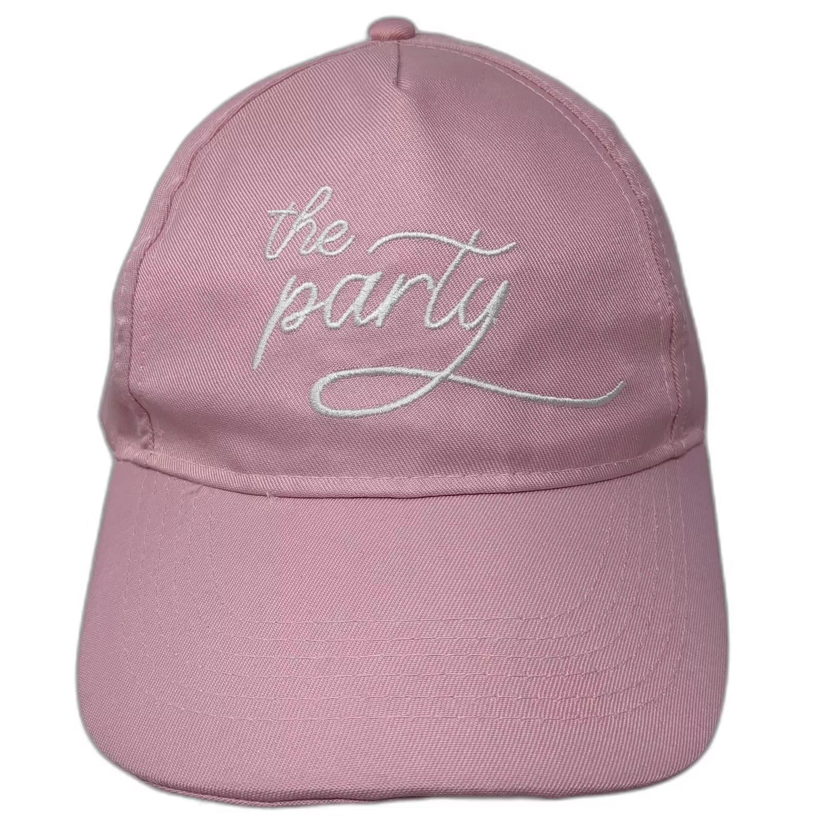 Gertex 5 Panel Pink White Hat OS Strapback The Party Embroidered Adjustable