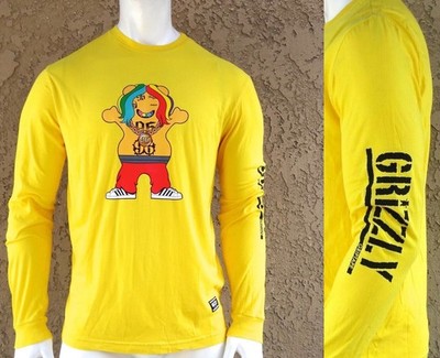 New Grizzly Griptape Lil Talk Yellow Mens T Shirt SIZE XLARGE RDAM-85