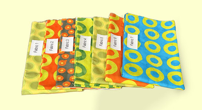 Set of (7) Moda circle-themed fabric pieces - more than 3 3/4 yards total.