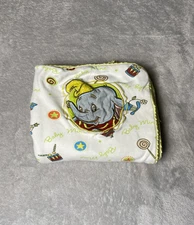 Disney Parks Dumbo Baby Blanket Reversible Circus Print Baby Mine Lovey 30"x30”
