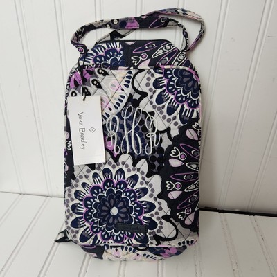 Vera Bradey Mimosa Medallion Purple Floral Embroider Quilted Insulated Lunch Bag