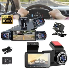 4-Channel/Dual Dash Cam Night Vision Adjustable Driving Record Kit US Stock