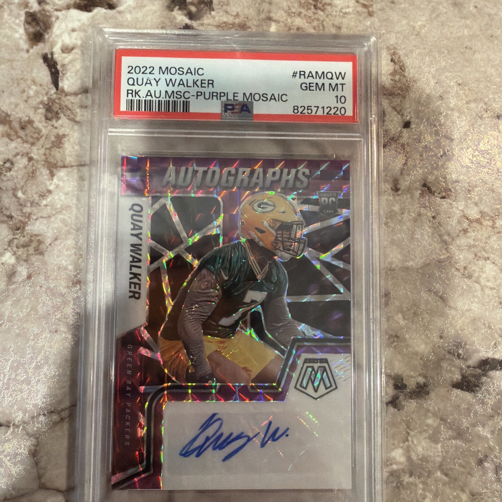 Quay Walker Panini Mosaic Rookie Autograph Mosaic #RAMQW Purple Mosaic