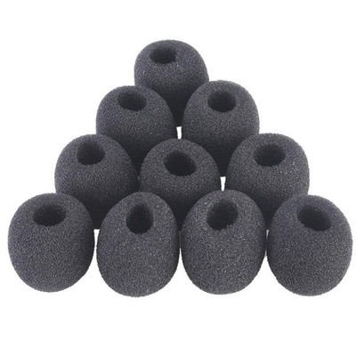 10 Stück Schwarz Headset Mikrofon Schaumstoff Windschutz