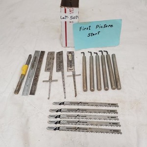 Assorted Precision Measuring Tools Scribes and Bosch Jigsaw Blades LOT-507