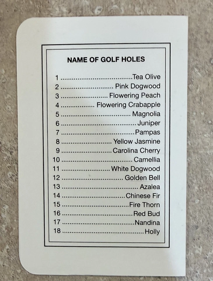 RAYMOND FLOYD SIGNED MASTERS SCORECARD AUGUSTA NATIONAL FREE SHIPPING - Image 2 of 3