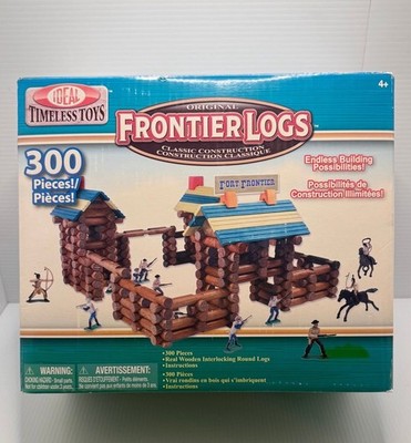 FRONTIER LOGS 299 Pieces Real Wooden Construction Set by Ideal Timeless (Bx x)