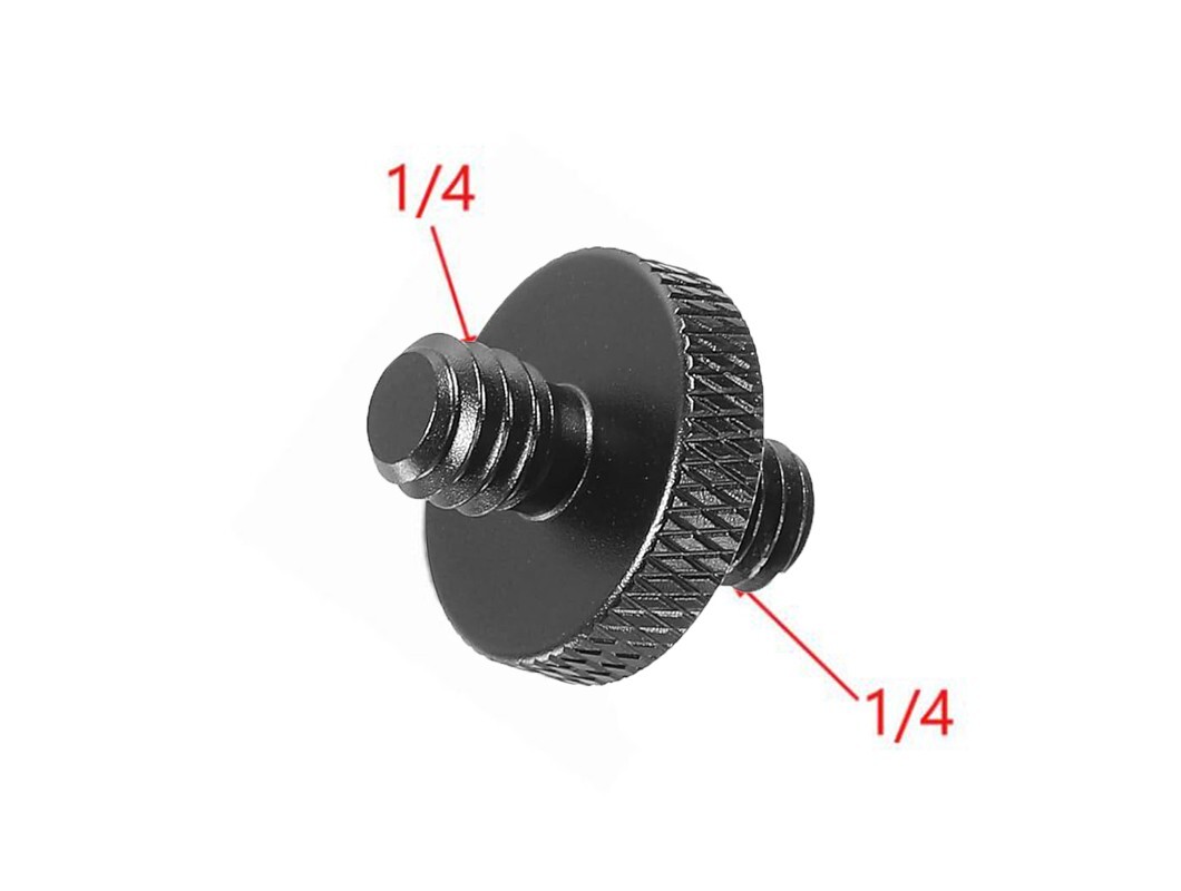 1/4"" MALE To 1/4"" MALE BLACK Tripod Screw Adapter Camera Tripod Stand - UK STOCK