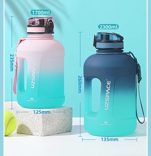UZSPACE Large Water Bottle Sport Gym Travel Flask Juice Drink Jug Cup BPA Free - Picture 12 of 21
