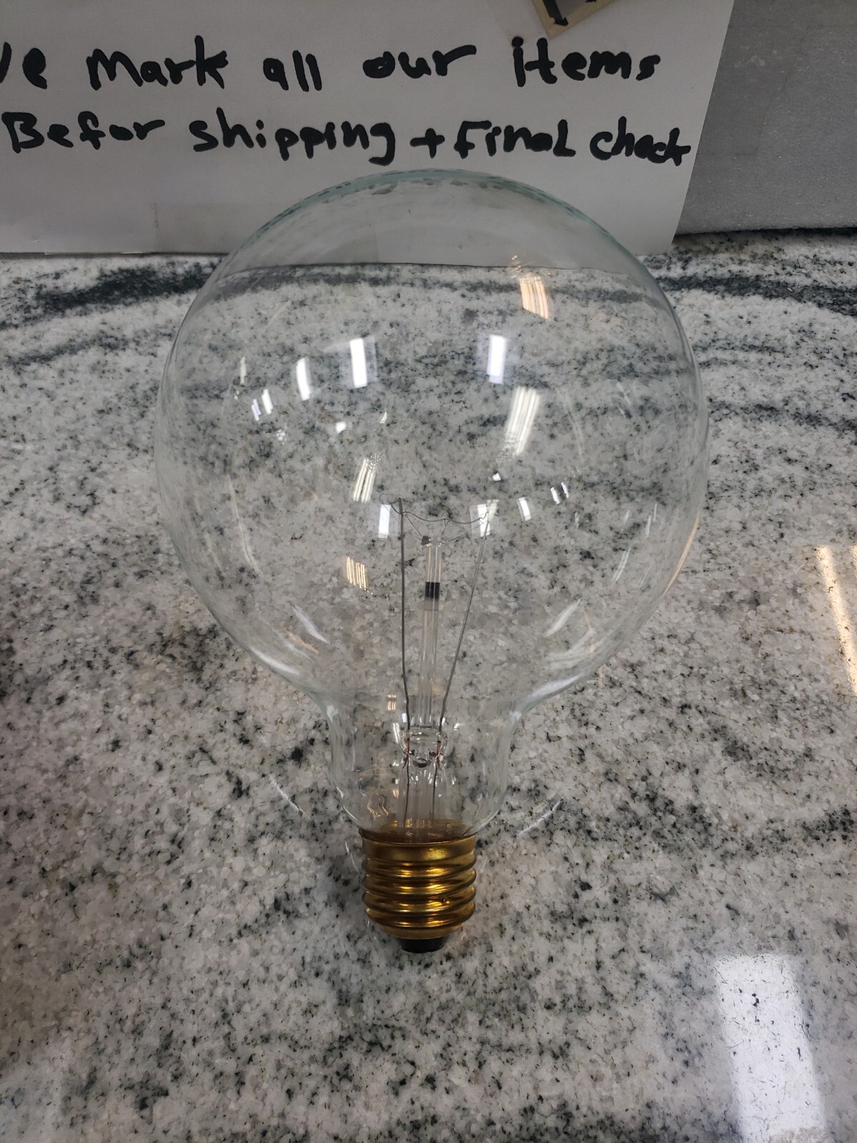 TEIBER 60 WATT Globe 5" Clear 130V Medium BRASS Base Light Bulb 60G40CL