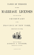 Names of Persons for whom Marriage Licenses were Issued by the Secretary of the