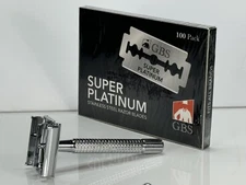 Men Razor Traditional Classic Double Edge Butterfly Twist Open Shaving 100 Blade