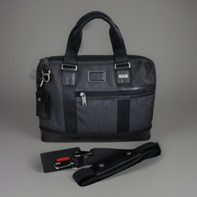 TUMI Wagner Compact Brief Laptop Bag Messenger Crossbody Black 