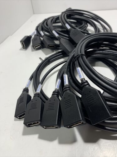 (Qty=10 cables) Display Port Male to Display Port Female Extension Cable 6' long - Picture 2 of 6
