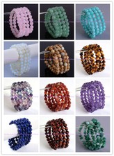 Wholesale 4 Pcs Round 8mm Multi-Color Gemstone Beads Stretch Bracelet 7.5" AAA