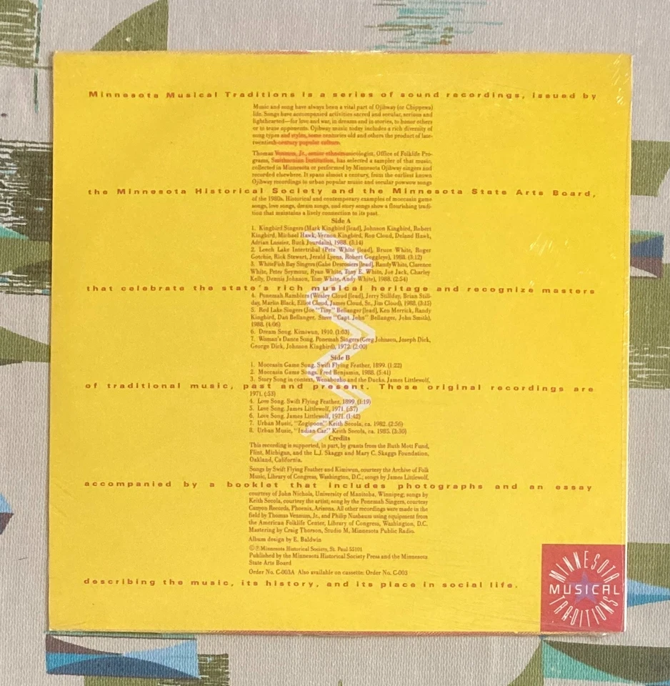 Ojibway Music From Minnesota SEALED LP 1899-1988 M/M - Image 2 of 2