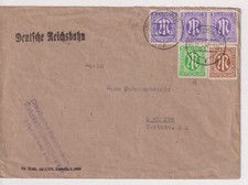 Bizone/AM Post, Mi. 1z/3er, 6z, 12Ay, Hanover-Kehr, 15.5.46, Reichsbahn-U