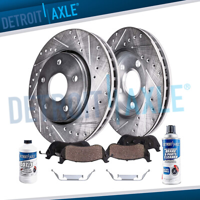 12.76'' 324mm Rear Drilled Rotors Ceramic Brake Pads Kit for 2000 - 2006 BMW X5
