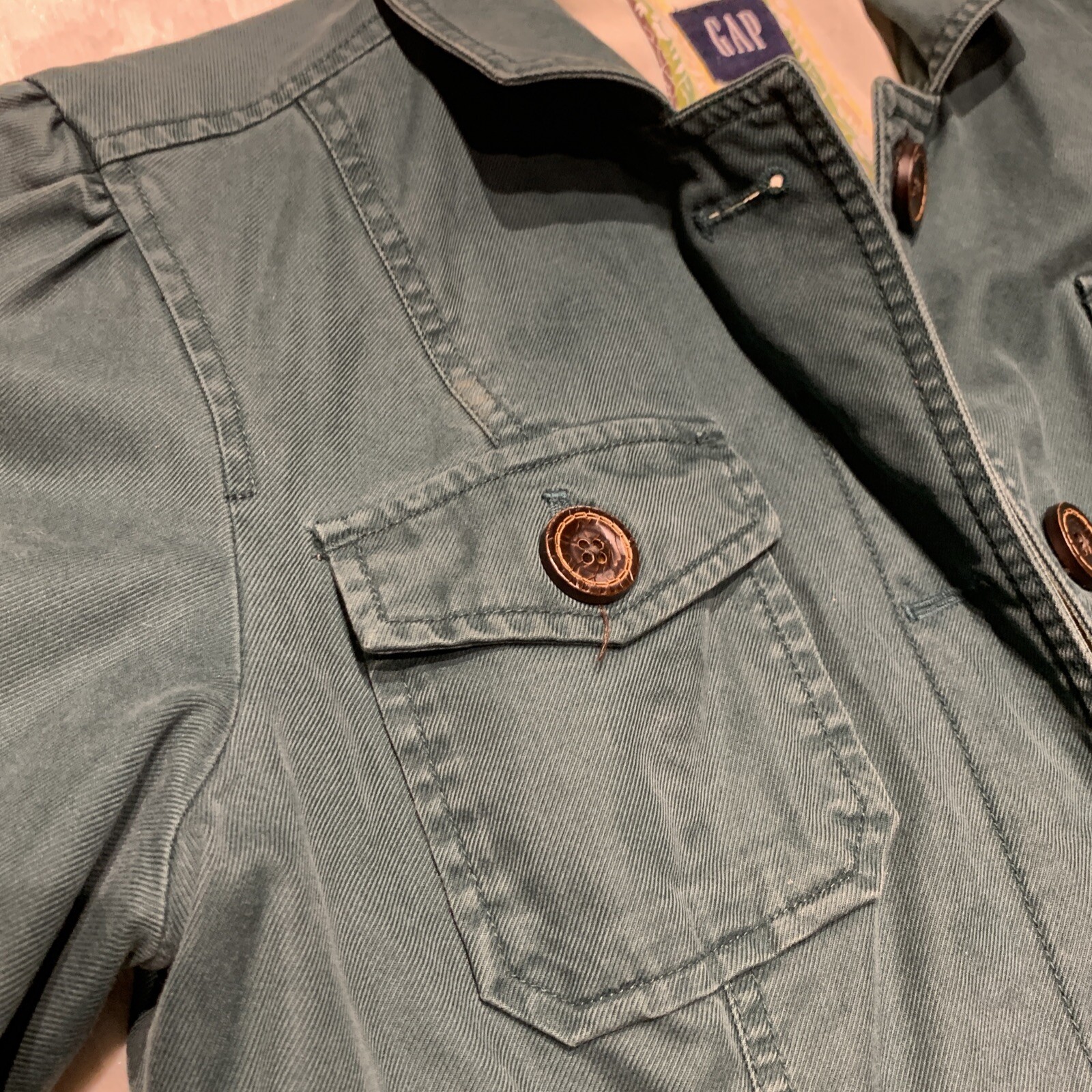 Gap Coat Jacket Size 12 Button Down Four Pockets … - image 5