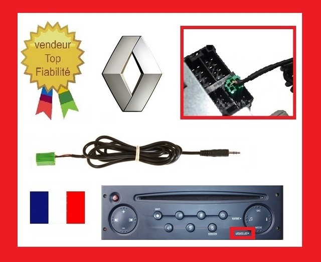 AUXILIARY CABLE MP3 RENAULT CAR STEREO KANGOO MODUS TRAFIC CARMINAT TO