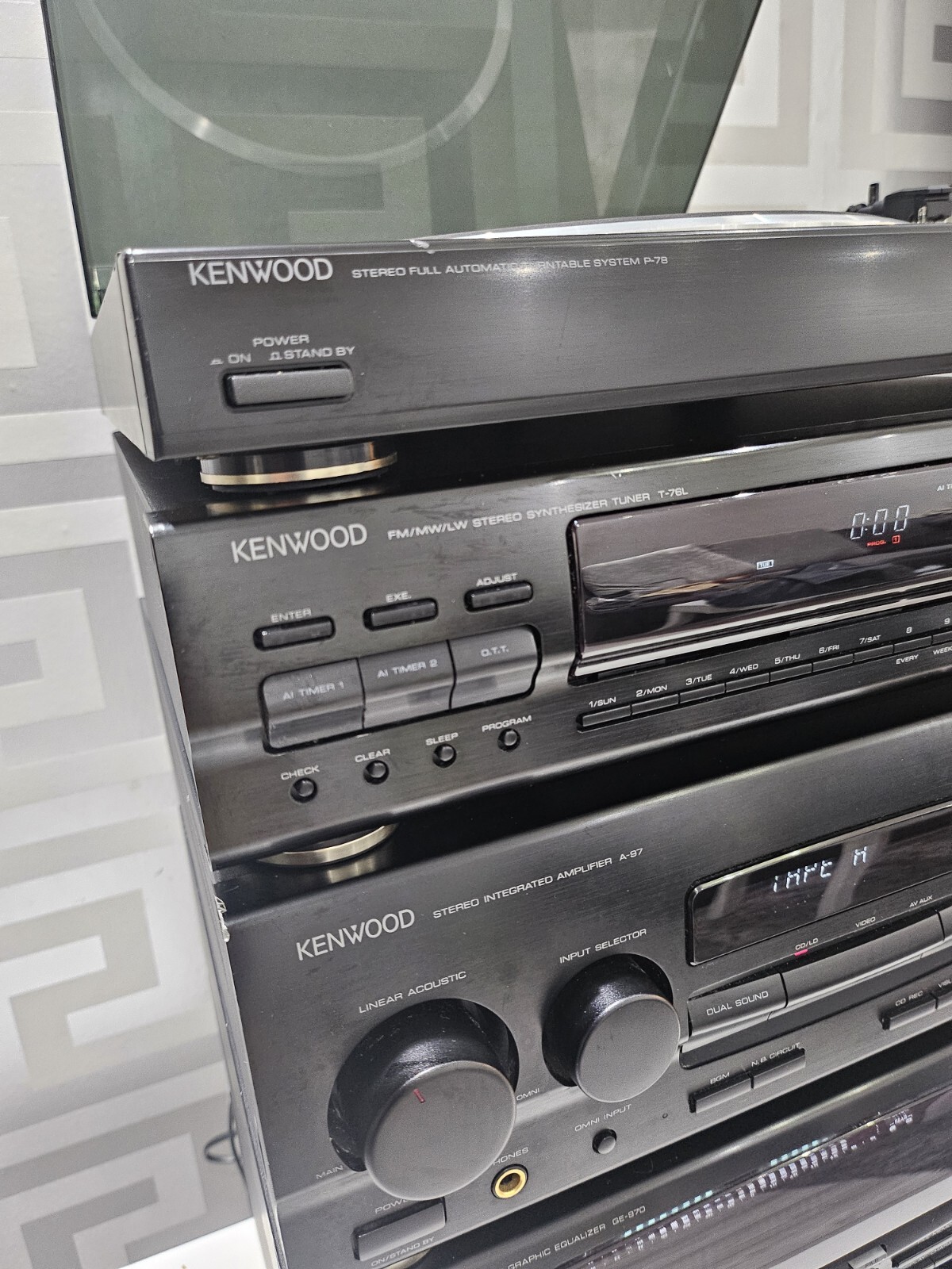 Lot Hi-Fi Kenwood A-76 (ampli) + DP-76 (CD) + T-76L (tuner) - Pour Pièces