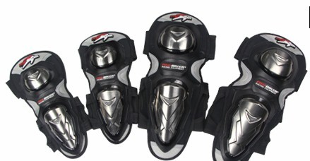 Aluminium Knee Elbow Shin Pads Armour Guard Motocross Motorcycle Bicycle Skate - Picture 7 of 12