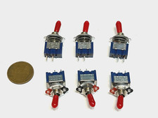 6 Pack RED Cap Mini toggle switch on/off MTS-101 2pin spst dc 6a 12v 6mm B12