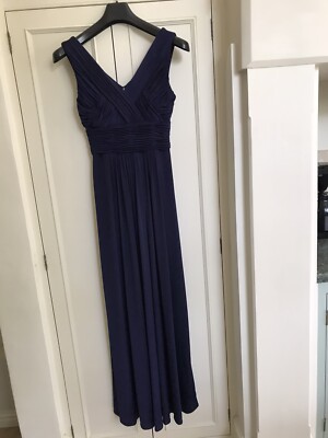 John Lewis Dark Blue Sleeveless Long Ball Gown Prom Dress Size 10 | eBay UK