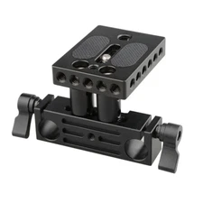 CAMVATE DSLR Baseplate Mount w/Railblock Height Riser fr 15mm Rod Support System